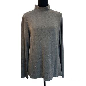 GRAY embellished long sleeve turtleneck Sz L